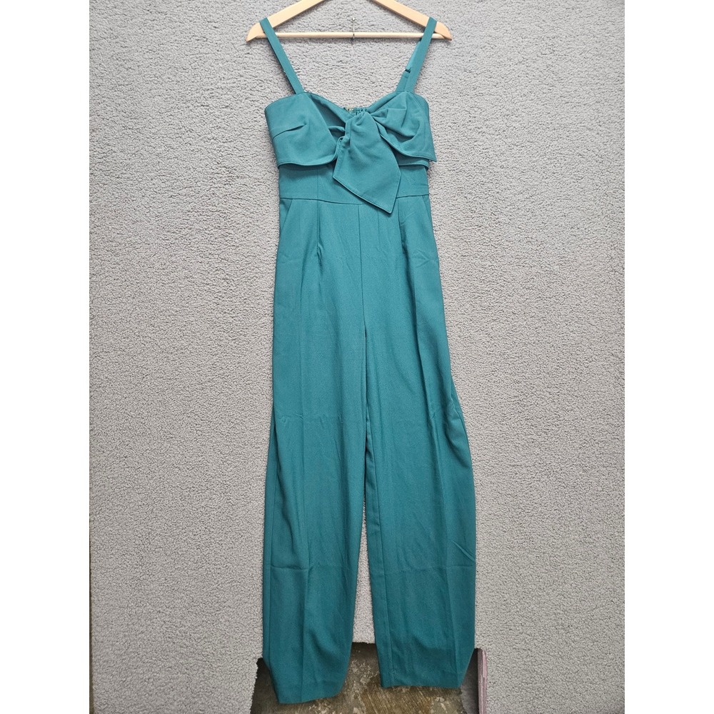 Lilly Pulitzer Wide Leg Jumpsuit 2 Teal Green Bow Sweetheart Preppy Chic